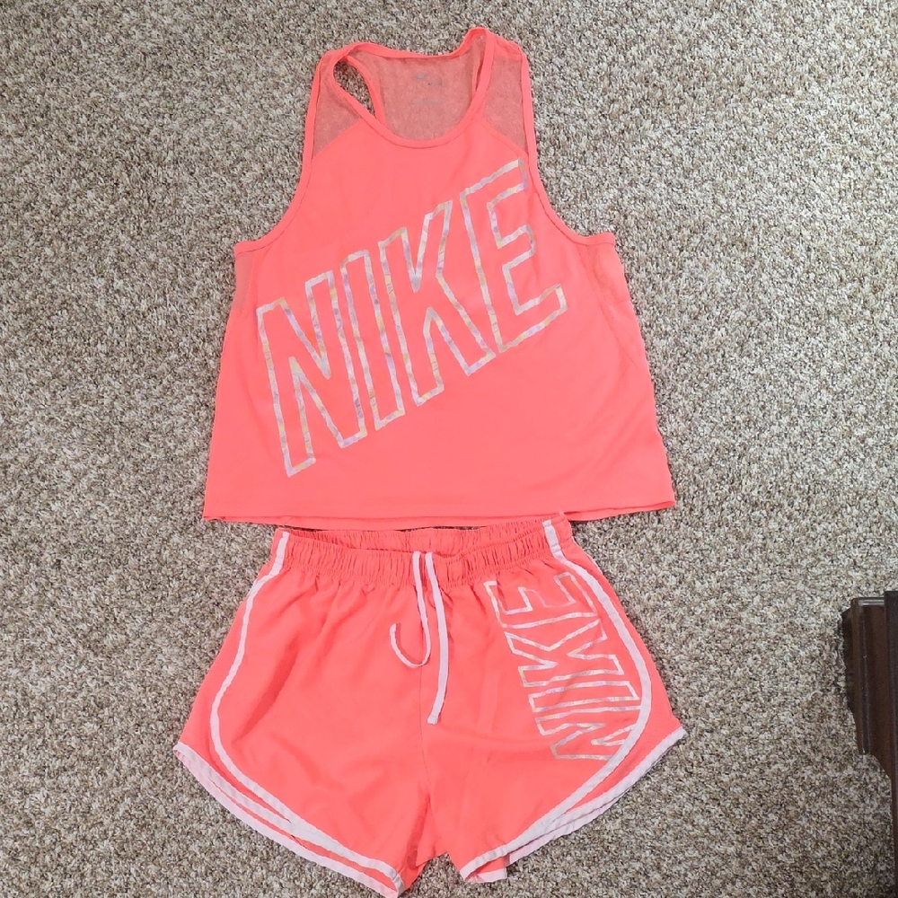Nike Vibrant Coral Tank and Shorts Set